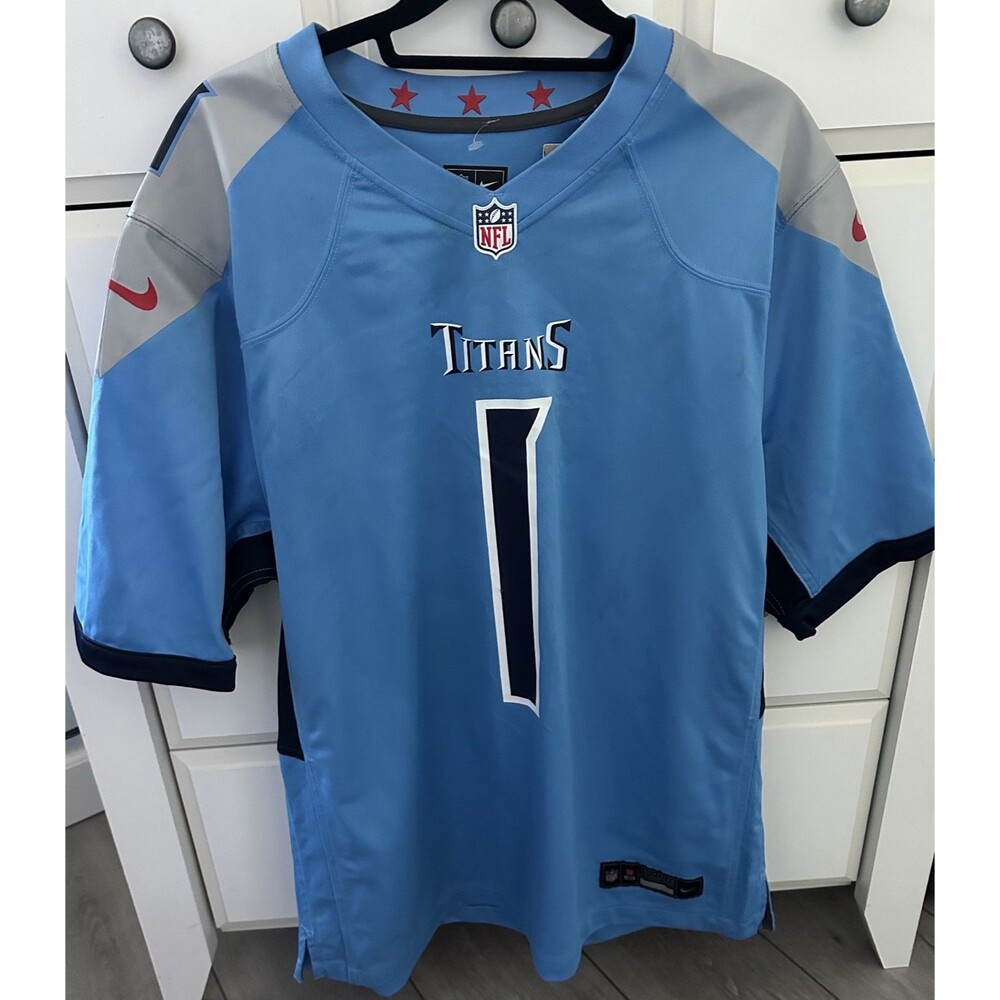 Nike Tennessee Titans Cam Ward #1 Jersey Mens Size L Light Blue NWT 67NM-TTGA